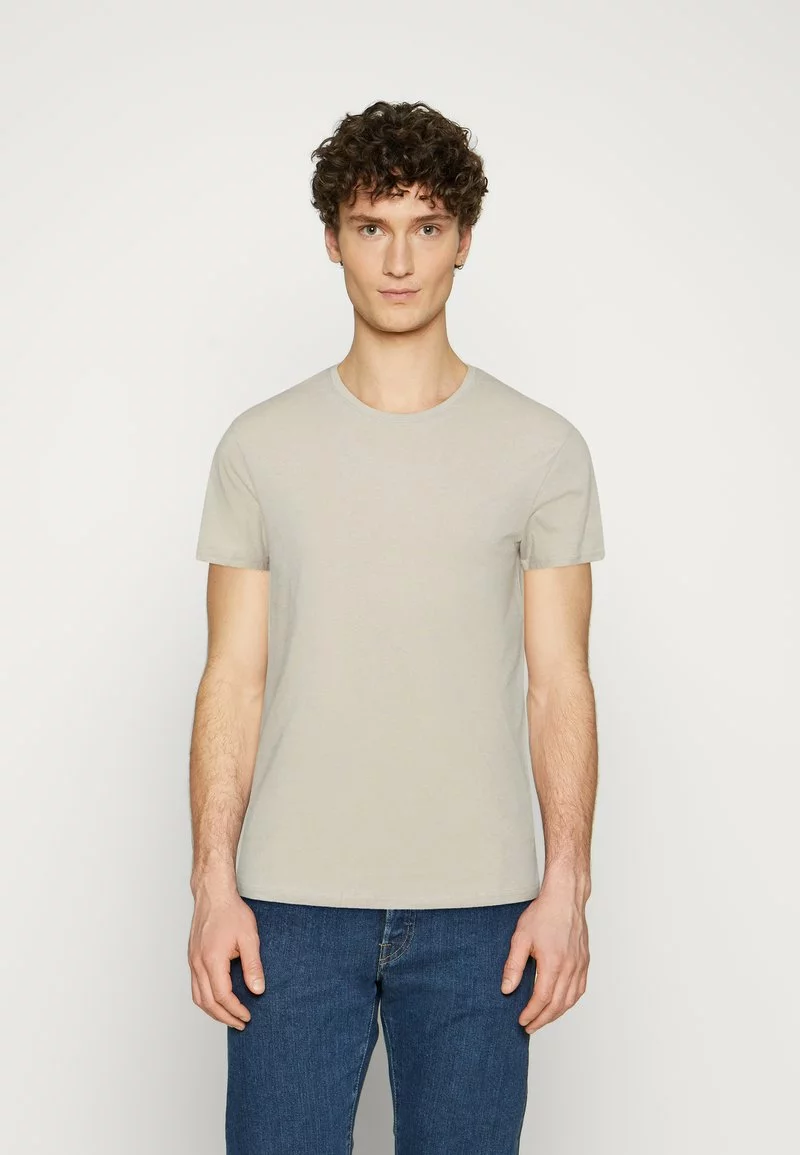 Pier One Uomo 3 PACK - T-shirt Basic - Brown/beige/light Blue 3 Pier One Uomo 3 PACK - T-shirt Basic - Brown/beige/light Blue