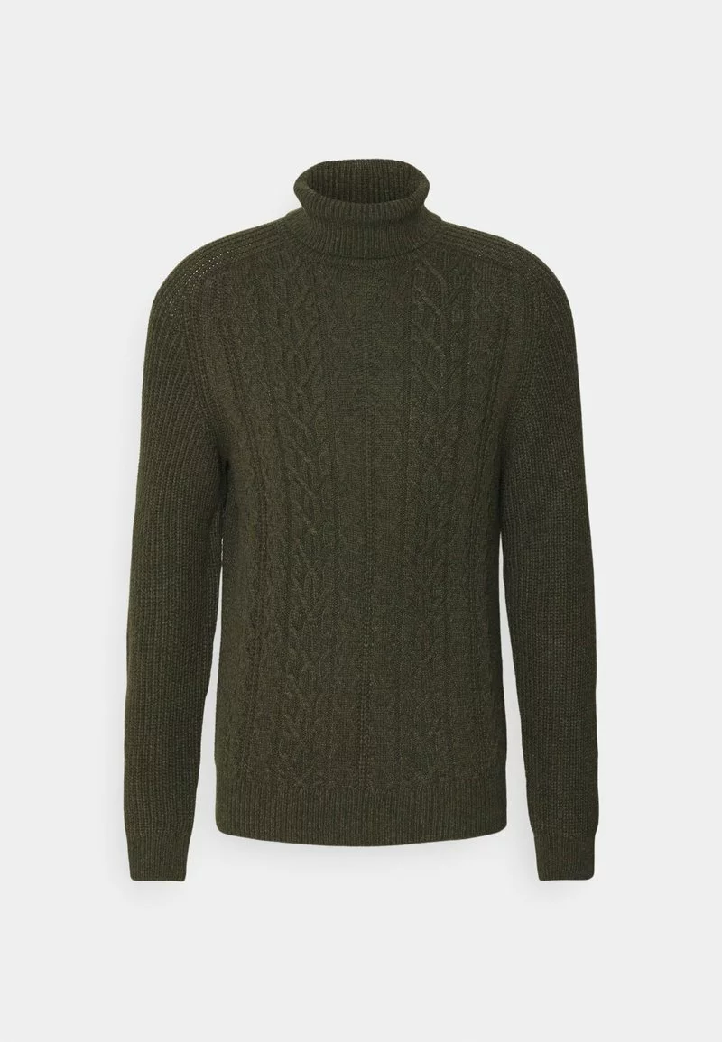 Pier One Uomo NEW CABLE TURTLENECK JUMPER - Maglione - Mottled Olive 6 Pier One Uomo NEW CABLE TURTLENECK JUMPER - Maglione - Mottled Olive - immagine 4