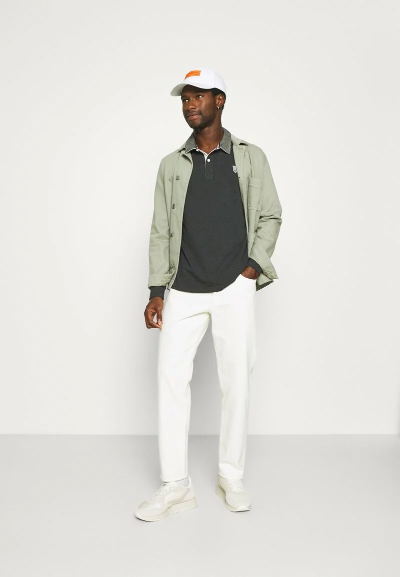 Pier One Uomo COLLAR RUGBY - Polo - Mottled Dark Grey 4 Pier One Uomo COLLAR RUGBY - Polo - Mottled Dark Grey - immagine 2