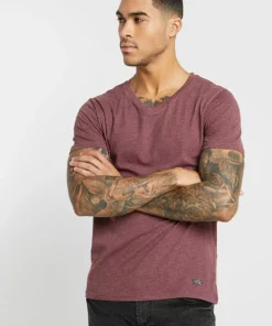 Pier One Uomo T-shirt Basic - Mottled Bordeaux