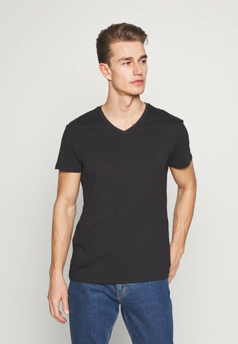 Pier One Uomo 5 PACK - T-shirt Basic - White/black 6 Pier One Uomo 5 PACK - T-shirt Basic - White/black - immagine 4