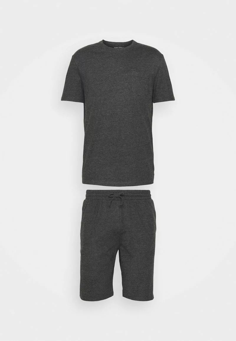 Pier One Uomo SET - Pigiama - Mottled Dark Grey 3 Pier One Uomo SET - Pigiama - Mottled Dark Grey