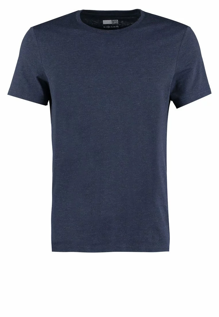 Pier One Uomo T-shirt Basic - Dark Blue Melange 7 Pier One Uomo T-shirt Basic - Dark Blue Melange - immagine 5