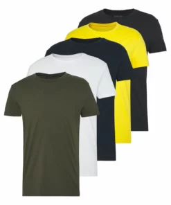 Pier One Uomo 5 PACK - T-shirt Basic - Olive/ White/ Navy /yellow /black 18 Pier One Uomo 5 PACK - T-shirt Basic - Olive/ White/ Navy /yellow /black -Moda Perfetta 1b9164789150411d82264f1147f53451