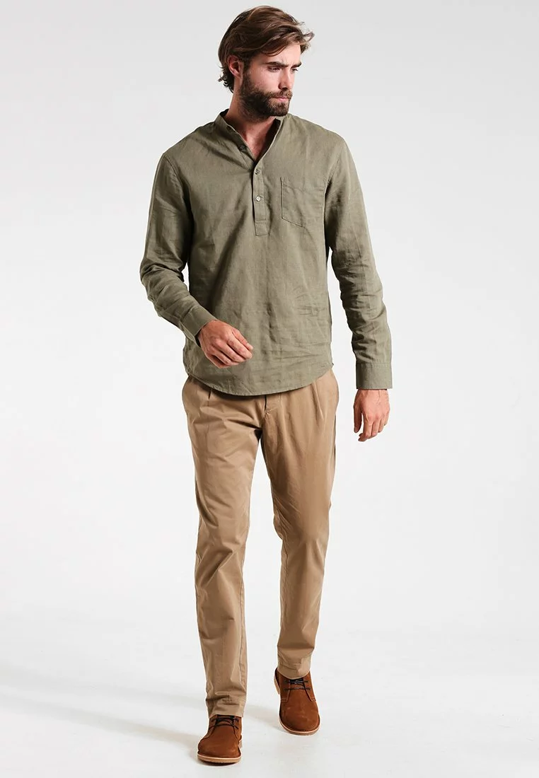 Pier One Uomo Camicia - Khaki 4 Pier One Uomo Camicia - Khaki - immagine 2
