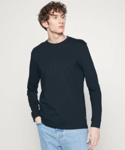 Pier One Uomo Maglietta A Manica Lunga - Dark Blue