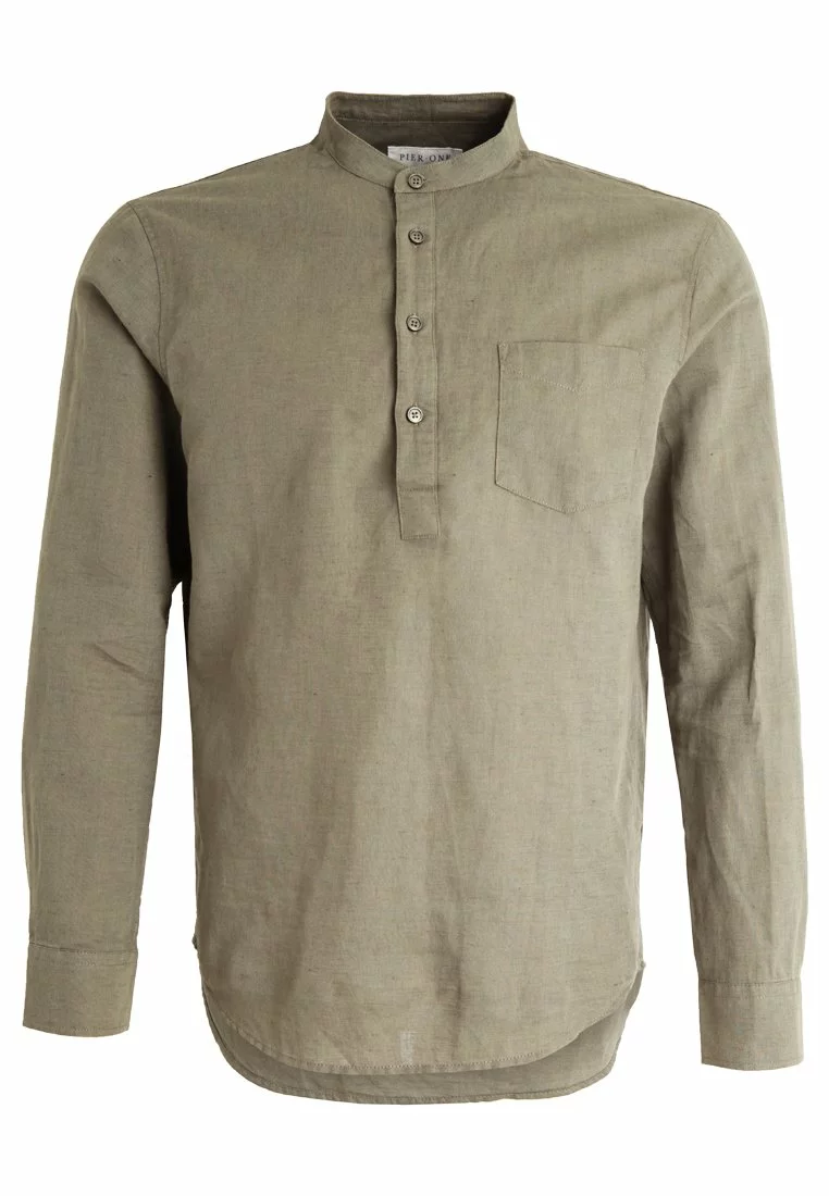 Pier One Uomo Camicia - Khaki 8 Pier One Uomo Camicia - Khaki - immagine 6