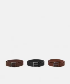 Pier One 3 PACK UNISEX - Cintura - Cognac/brown/black