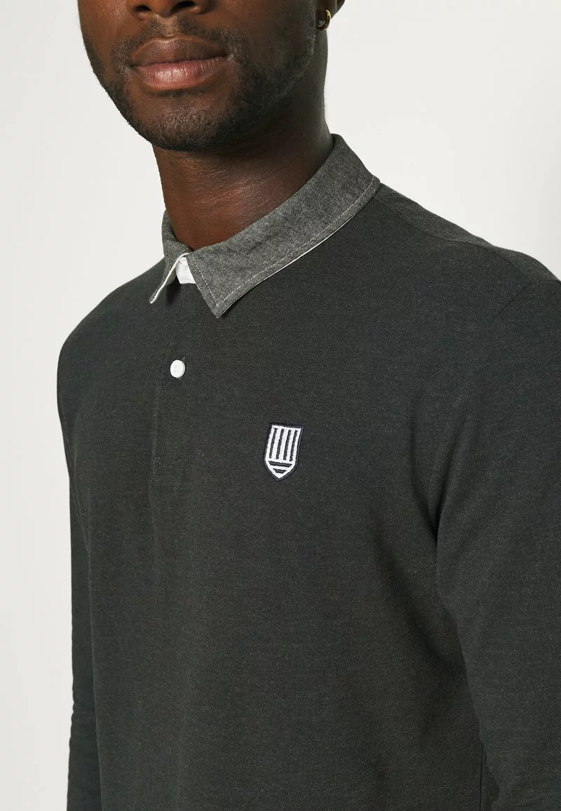 Pier One Uomo COLLAR RUGBY - Polo - Mottled Dark Grey 7 Pier One Uomo COLLAR RUGBY - Polo - Mottled Dark Grey - immagine 5