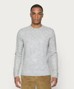 Pier One Uomo ESSENTIAL WINTER CREWNECK - Maglione - Mottled Light Grey