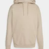 Pier One Uomo PLAIN SKATER HOODIE - Felpa - Beige