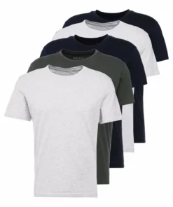 Pier One Uomo 5 PACK - T-shirt Basic - Dark Blue/grey/khaki 16 Pier One Uomo 5 PACK - T-shirt Basic - Dark Blue/grey/khaki -Moda Perfetta 325cf046ffc64432affa66ab60fd39f6