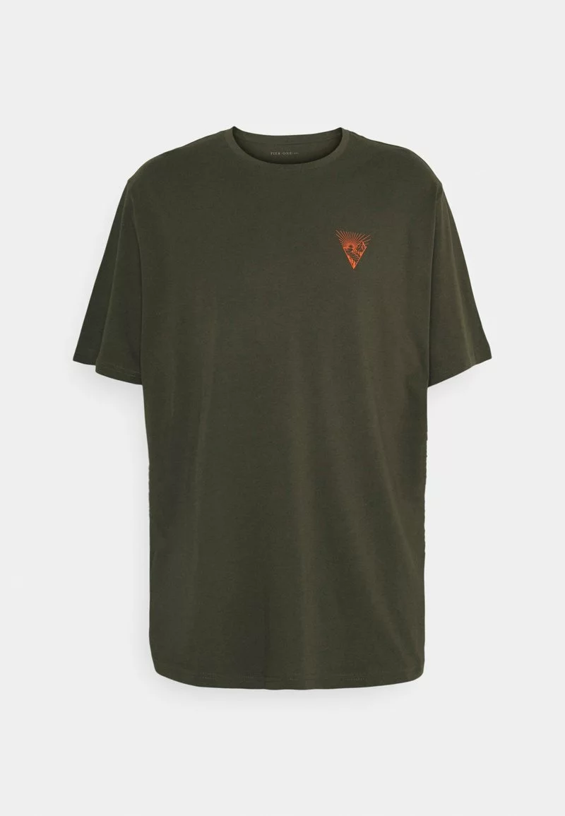 Pier One Uomo T-shirt Con Stampa - Olive 3 Pier One Uomo T-shirt Con Stampa - Olive