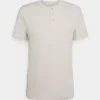 Pier One Uomo LOUNGE HENLEY TEE - Maglia Del Pigiama - Beige