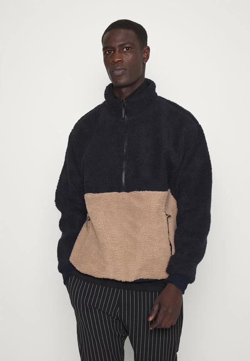 Pier One Uomo Felpa In Pile - Dark Blue/tan 3 Pier One Uomo Felpa In Pile - Dark Blue/tan