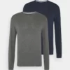 Pier One Uomo 2 PACK - Maglione - Dark Blue/mottled Dark Grey -Moda Perfetta 468e5906df344faab14665818a4f3a0f