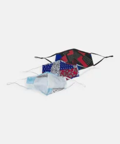 Pier One 3 PACK UNISEX - Maschera In Tessuto - Blue/red