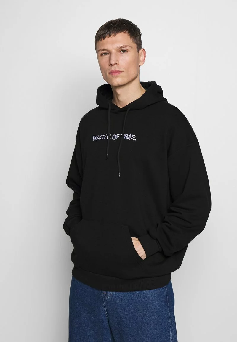 Pier One Uomo WASTE OF TIME HOOD - Felpa Con Cappuccio - Black 3 Pier One Uomo WASTE OF TIME HOOD - Felpa Con Cappuccio - Black