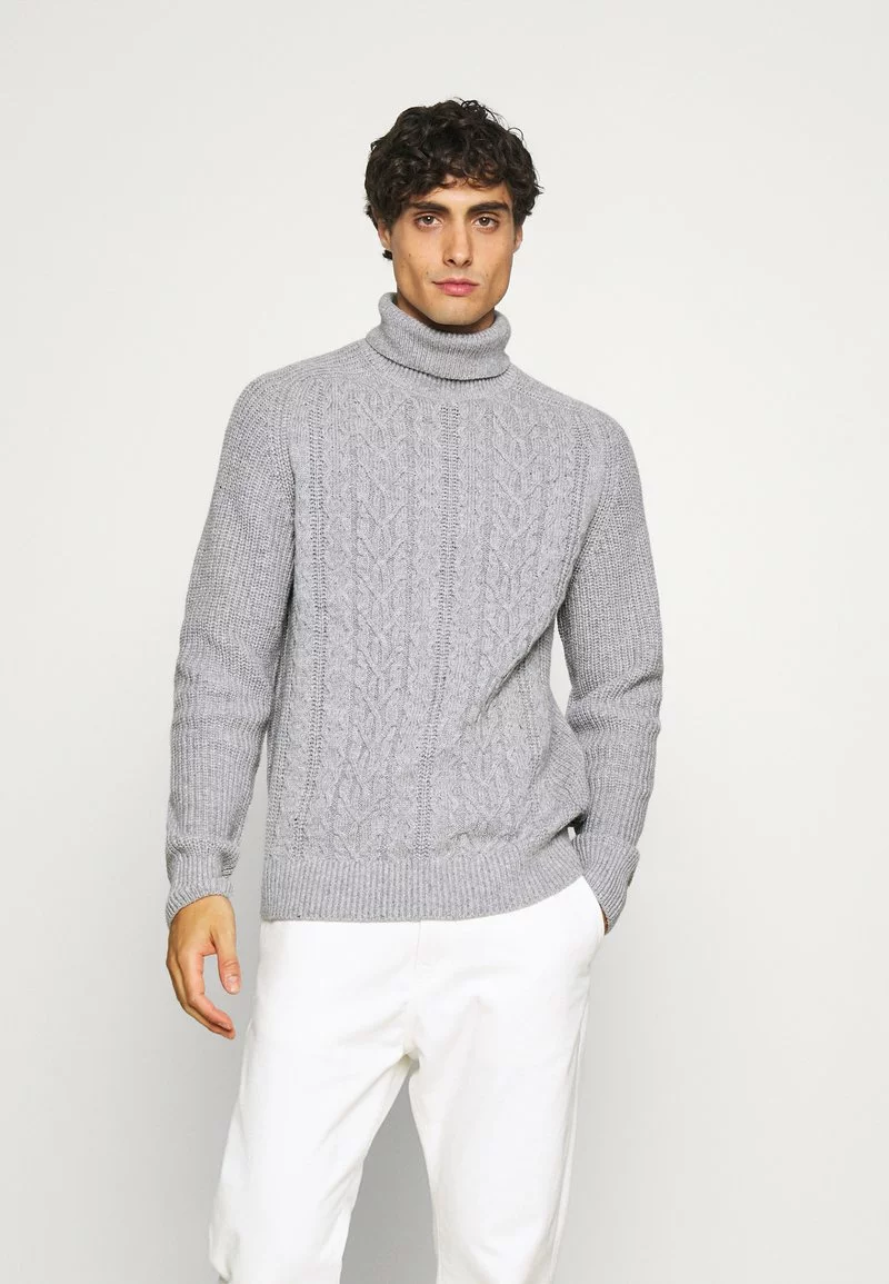 Pier One Uomo NEW CABLE TURTLENECK JUMPER - Maglione - Light Grey 3 Pier One Uomo NEW CABLE TURTLENECK JUMPER - Maglione - Light Grey