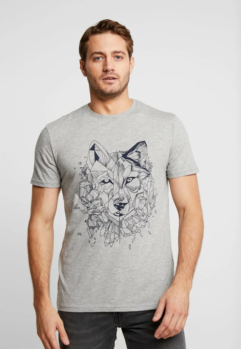 Pier One Uomo T-shirt Con Stampa - Mottled Grey 3 Pier One Uomo T-shirt Con Stampa - Mottled Grey