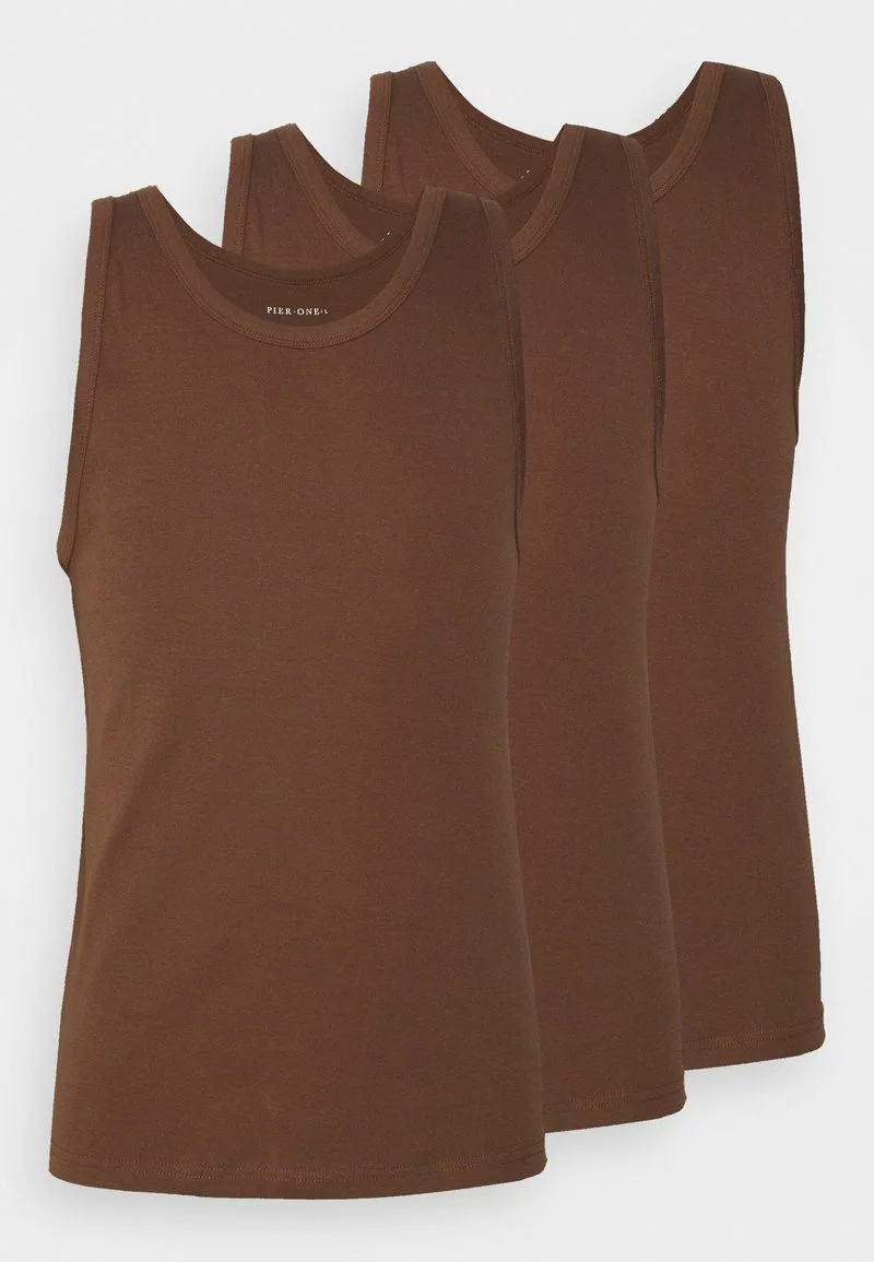 Pier One Uomo 3 PACK - Maglietta Intima - Brown 3 Pier One Uomo 3 PACK - Maglietta Intima - Brown