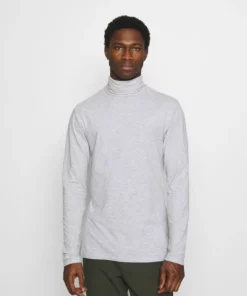 Pier One Uomo Maglietta A Manica Lunga - Mottled Grey