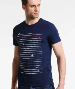 Pier One Uomo T-shirt Con Stampa - Navy