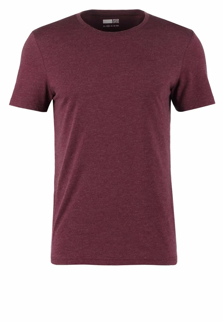 Pier One Uomo T-shirt Basic - Bordeaux Melange 7 Pier One Uomo T-shirt Basic - Bordeaux Melange - immagine 5
