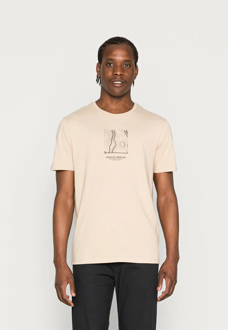 Pier One Uomo T-shirt Con Stampa - Tan 3 Pier One Uomo T-shirt Con Stampa - Tan