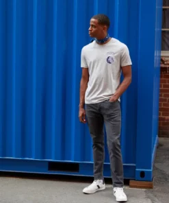 Pier One Uomo GRAPHIC T-SHIRT - T-shirt Basic - Mottled Grey