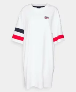 GANT Donna RETRO LOGO DRESS - Jerseykleid - White