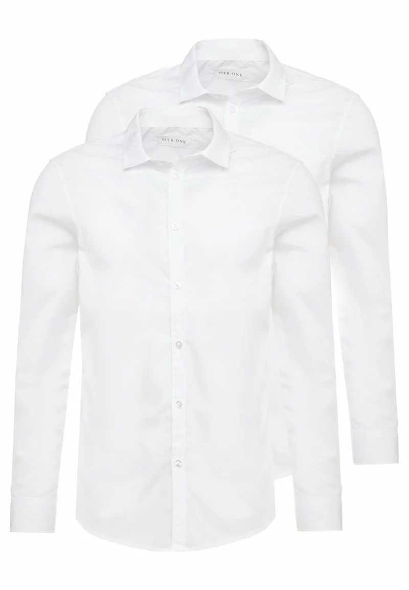 Pier One Uomo 2 PACK - Camicia Elegante - White 7 Pier One Uomo 2 PACK - Camicia Elegante - White - immagine 5