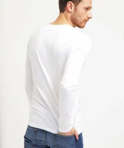 Pier One Uomo Maglietta A Manica Lunga - White -Moda Perfetta 8422db7a9de04233a82db8fed4f2d92f