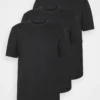 Pier One Uomo 3 PACK - T-shirt Basic - Black