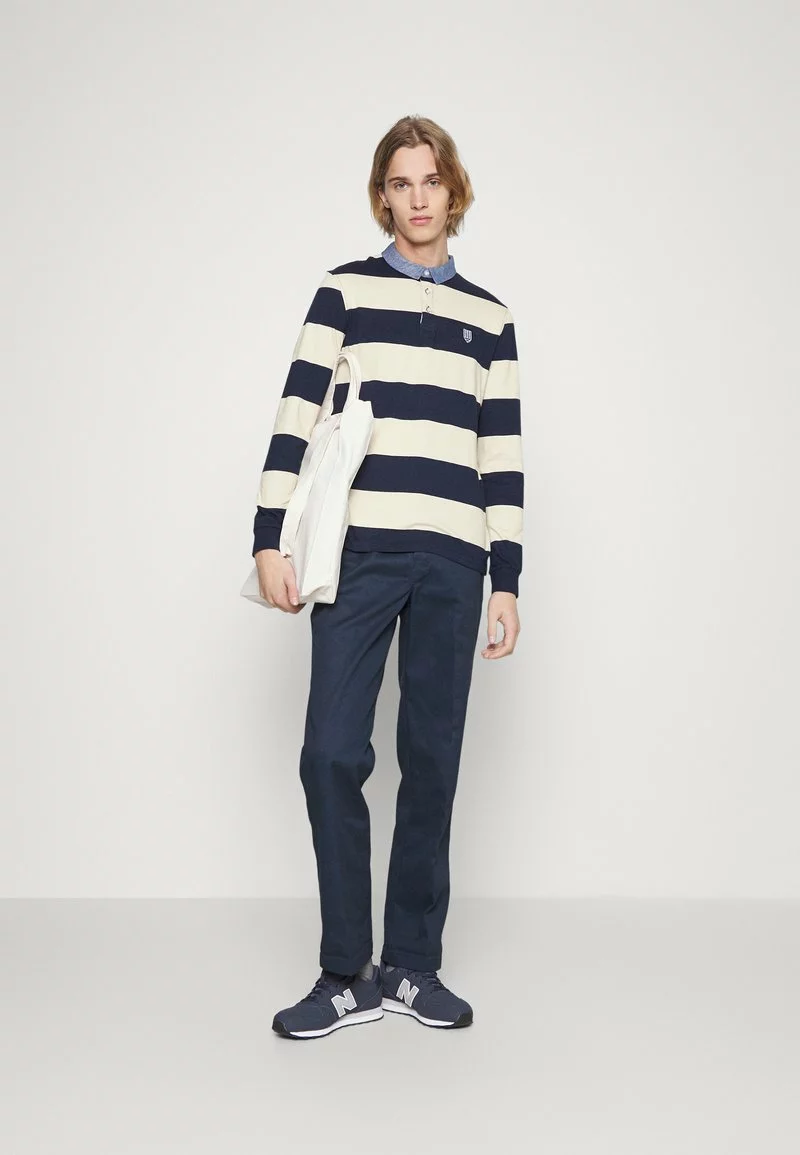 Pier One Uomo Polo - Dark Blue/mottled Beige 4 Pier One Uomo Polo - Dark Blue/mottled Beige - immagine 2