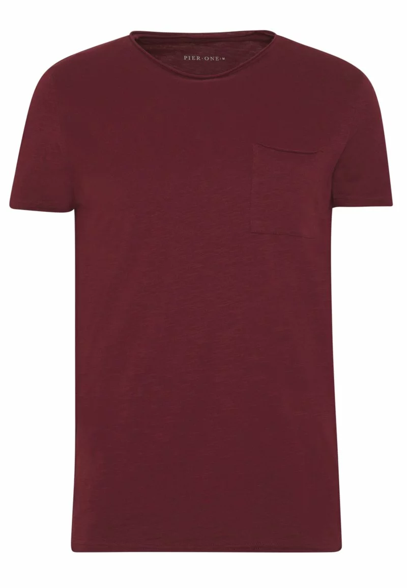 Pier One Uomo T-shirt Basic - Bordeaux 6 Pier One Uomo T-shirt Basic - Bordeaux - immagine 4
