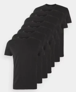 Pier One Uomo 7 PACK - T-shirt Basic - Black