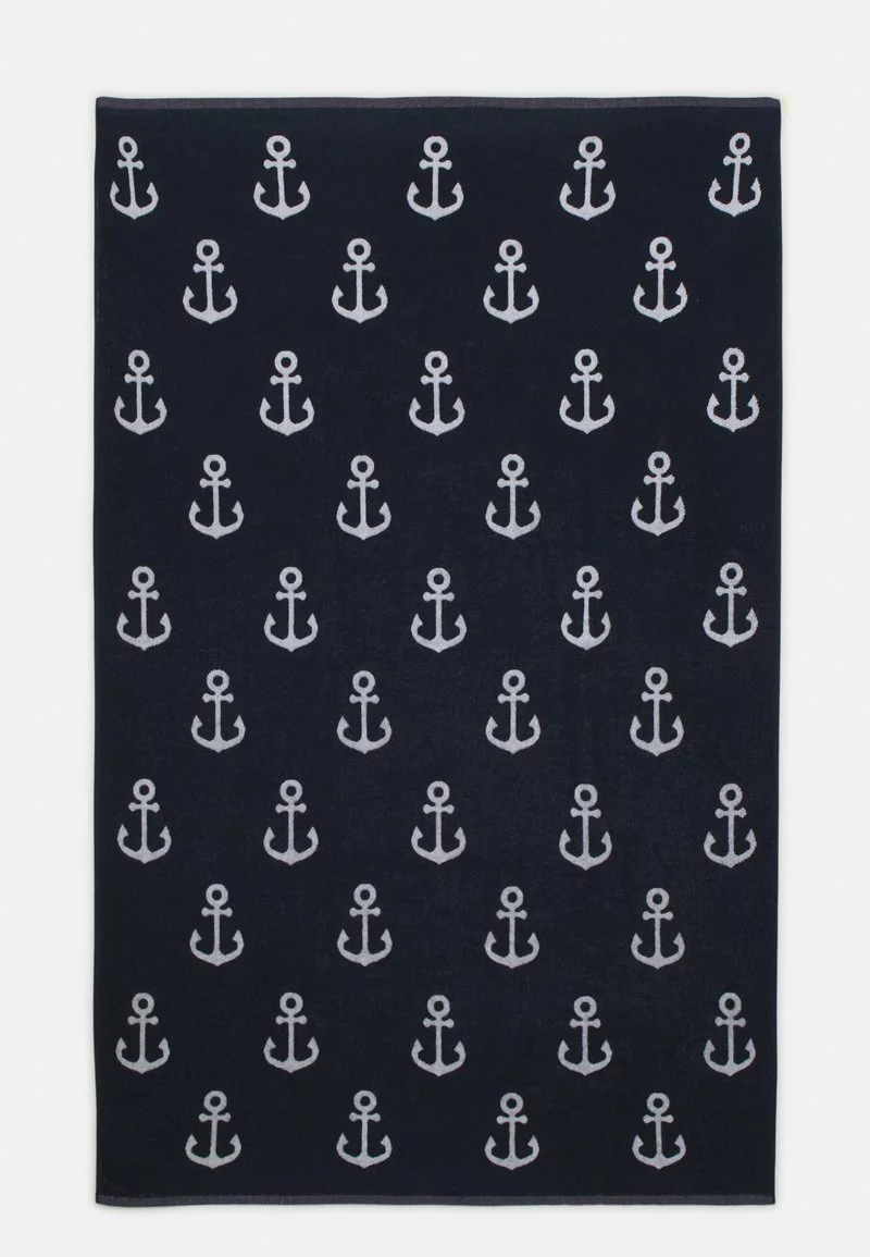Pier One Uomo BEACH TOWEL 150X100CM 550GSM - Telo Mare - Dark Blue/white 3 Pier One Uomo BEACH TOWEL 150X100CM 550GSM - Telo Mare - Dark Blue/white