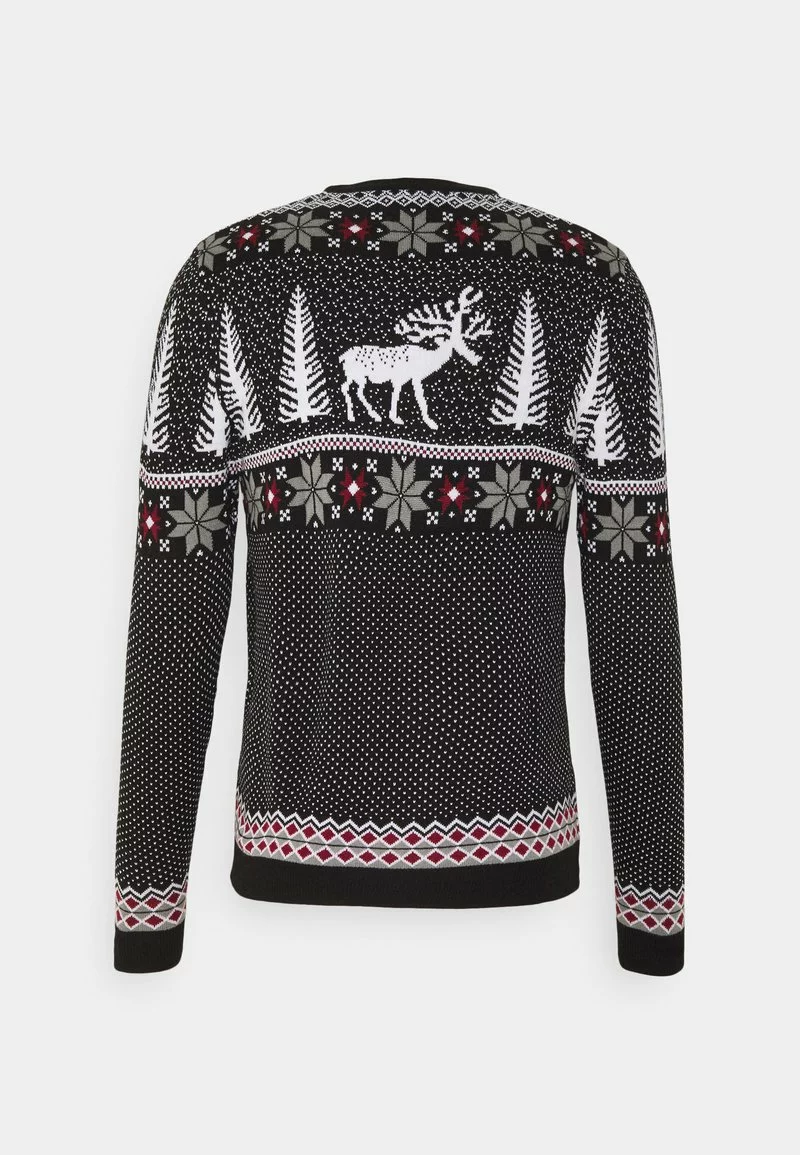 Pier One Uomo WINTERY CHRISTMAS JUMPER - Maglione - Black 4 Pier One Uomo WINTERY CHRISTMAS JUMPER - Maglione - Black - immagine 2