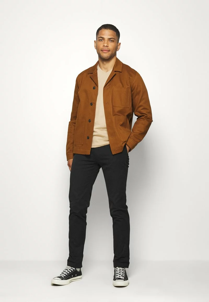 Pier One Uomo 3 PACK - T-shirt Basic - Khaki/tan/dark Blue 3 Pier One Uomo 3 PACK - T-shirt Basic - Khaki/tan/dark Blue