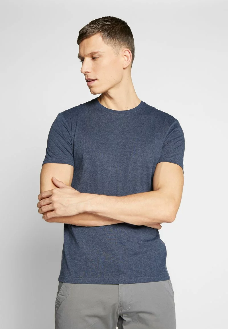 Pier One Uomo 3 PACK - T-shirt Basic - Mottled Bordeaux/white/blue 5 Pier One Uomo 3 PACK - T-shirt Basic - Mottled Bordeaux/white/blue - immagine 3