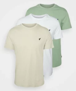 Pier One Unisex BIRDIE - T-shirt Basic - White/off-white/green