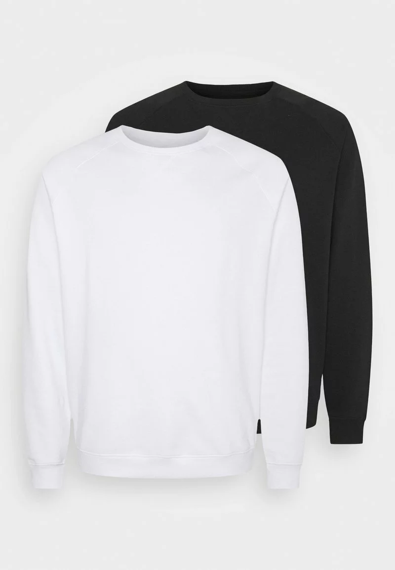 Pier One Uomo BIG CREW NECK 2PACK - Felpa - Black/white 8 Pier One Uomo BIG CREW NECK 2PACK - Felpa - Black/white - immagine 6