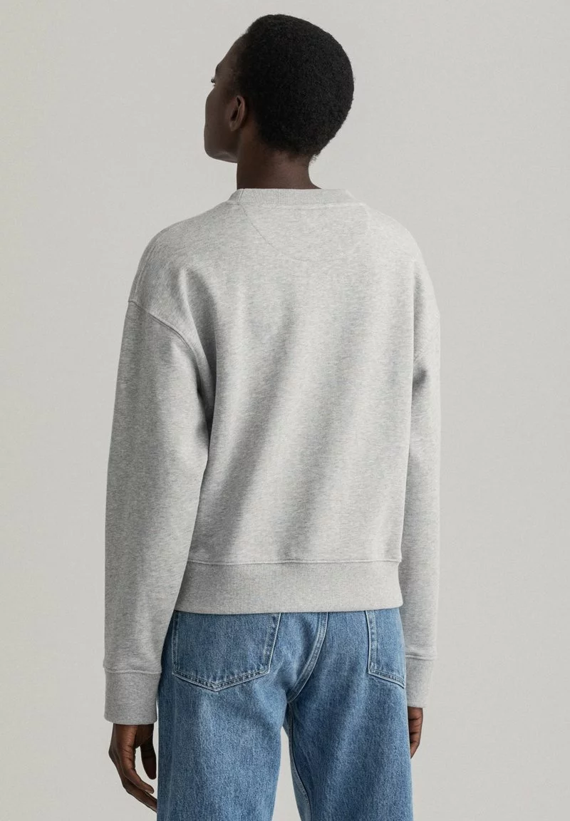 GANT Donna ICON G ESSENTIAL C-NECK - Sweatshirt - Light Grey Melange 5 GANT Donna ICON G ESSENTIAL C-NECK - Sweatshirt - Light Grey Melange - immagine 3