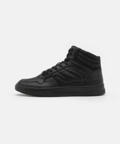 Pier One Uomo LEATHER - Sneakers Alte - Black