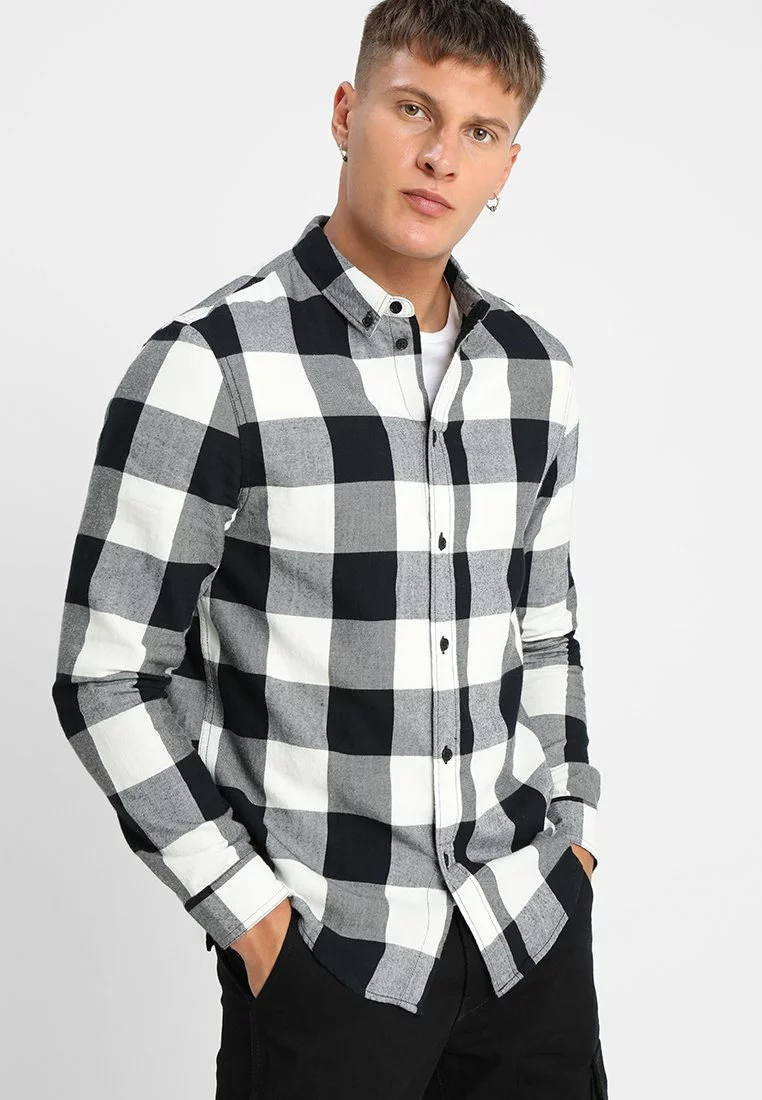 Pier One Uomo Camicia - Black/white 3 Pier One Uomo Camicia - Black/white