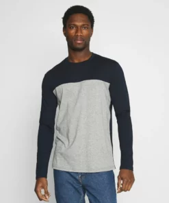 Pier One Uomo Maglietta A Manica Lunga - Dark Blue