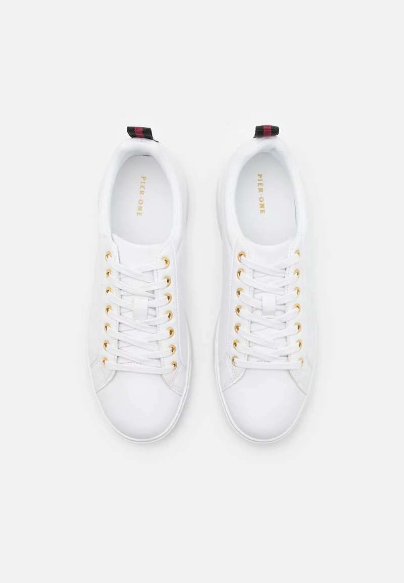 Pier One UNISEX - Sneakers Basse - White/gold-coloured 6 Pier One UNISEX - Sneakers Basse - White/gold-coloured - immagine 4