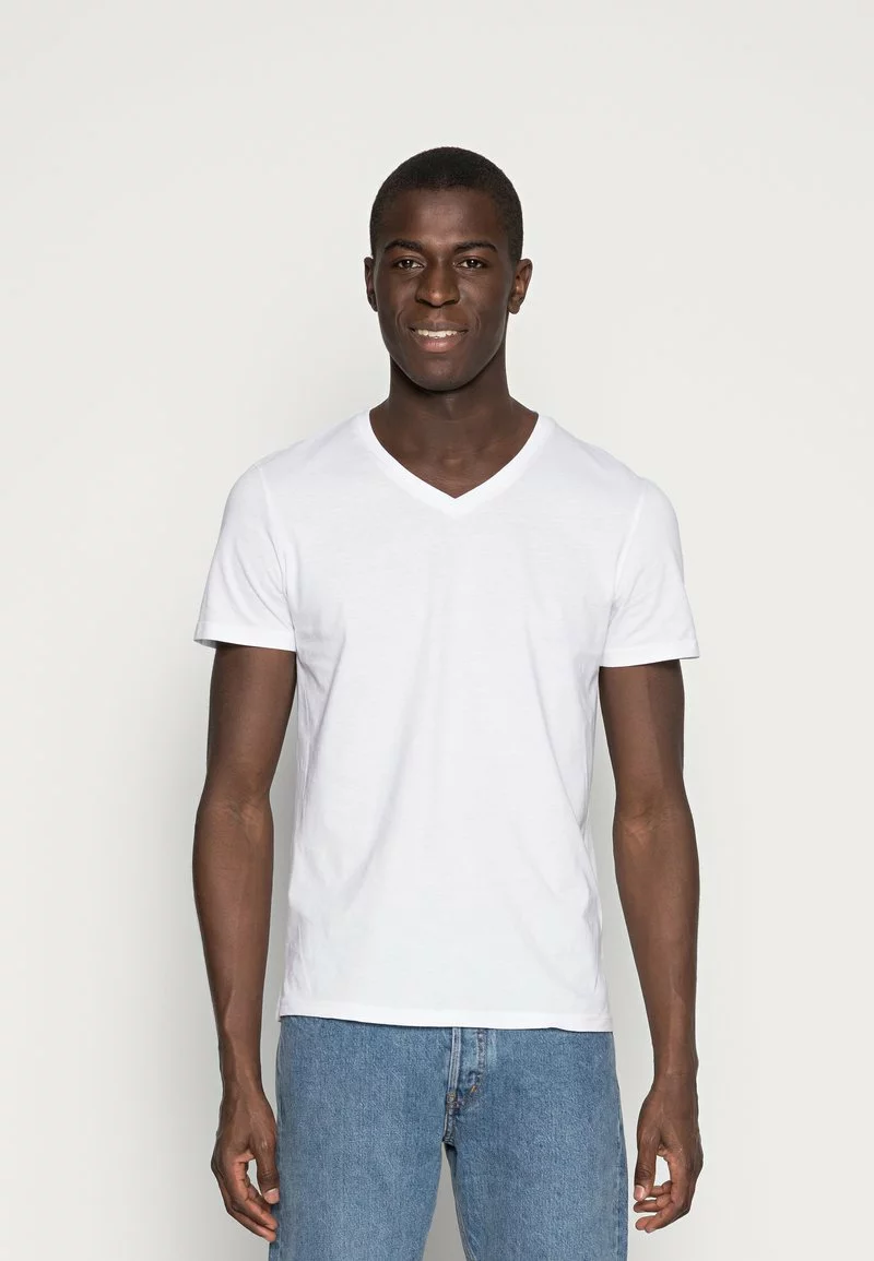 Pier One Uomo 5 PACK - T-shirt Basic - White 4 Pier One Uomo 5 PACK - T-shirt Basic - White - immagine 2
