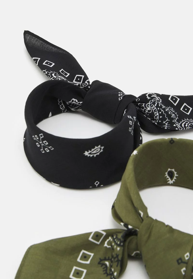 Pier One BANDANA 2 PACK UNISEX - Foulard - Black/olive 4 Pier One BANDANA 2 PACK UNISEX - Foulard - Black/olive - immagine 2